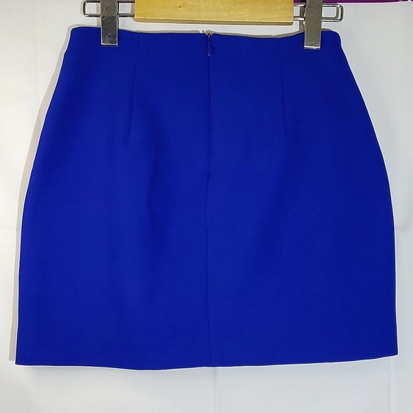 Zara Basic Collection Cobalt Blue Faux Wrap Mini Skirt - Size XSmall - Picture 6 of 11